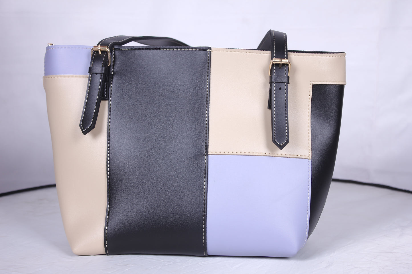 Color Block Tote Bag