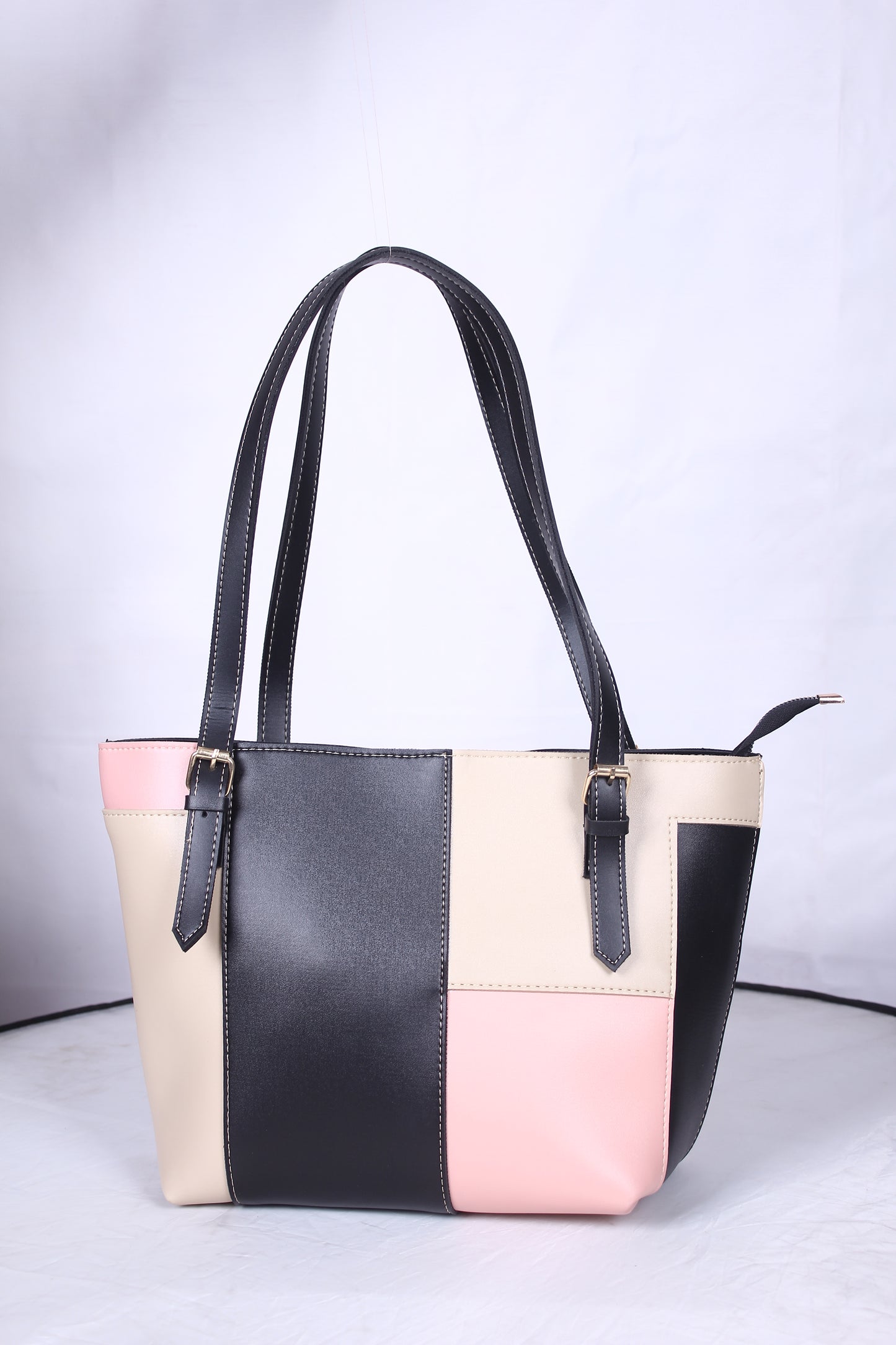 Color Block Tote Bag