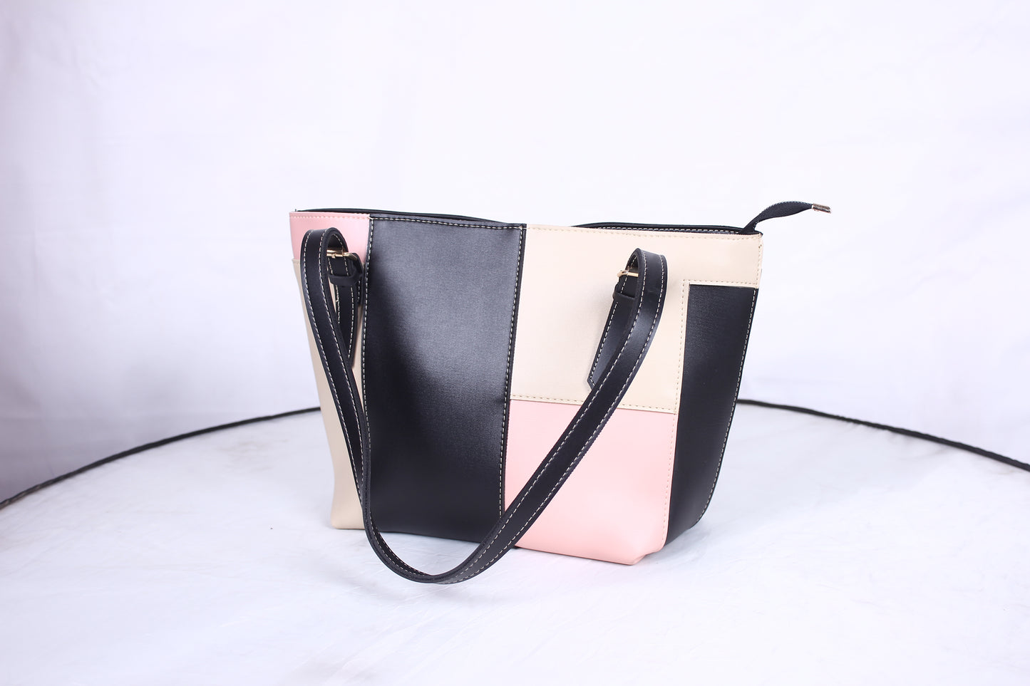 Color Block Tote Bag