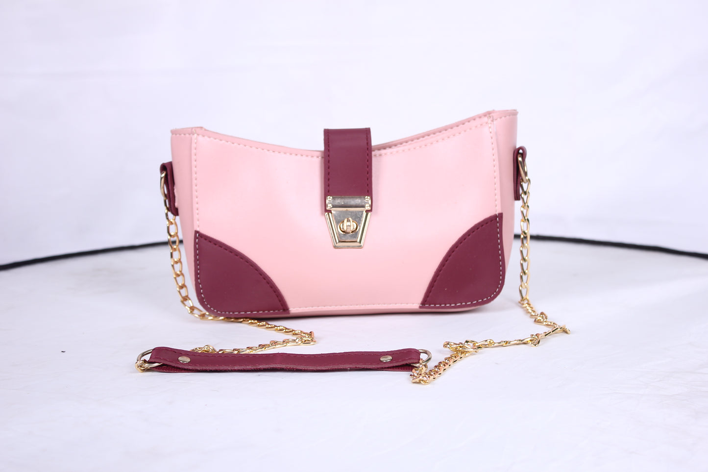 Blush & Maroon Mini Crossbody Bag