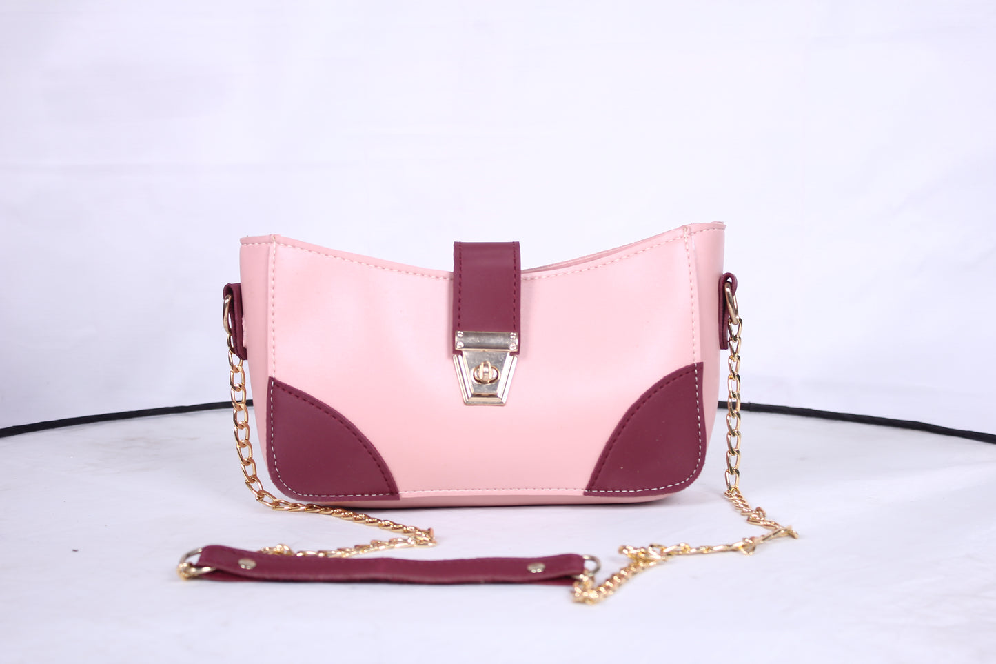 Blush & Maroon Mini Crossbody Bag