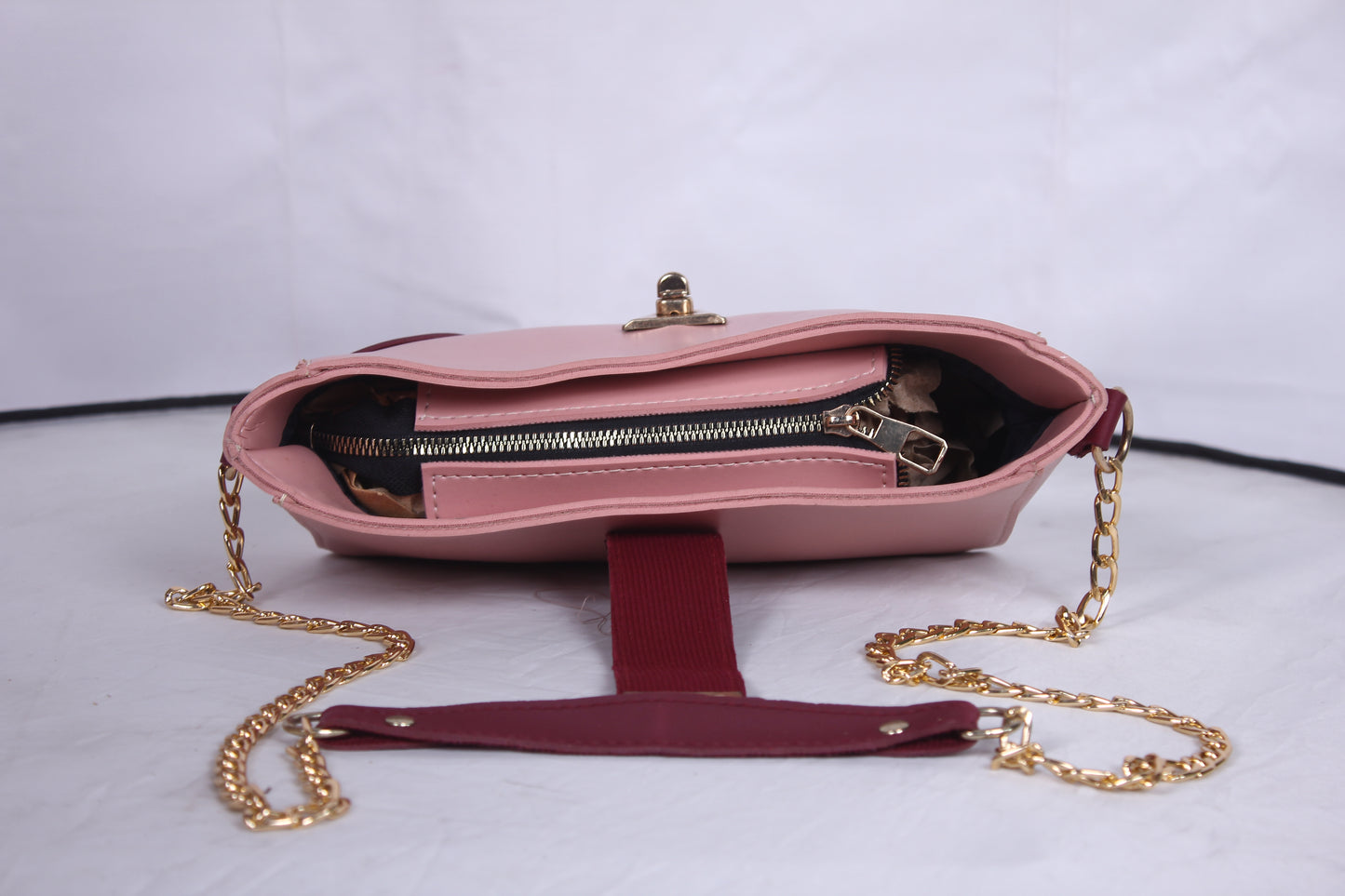 Blush & Maroon Mini Crossbody Bag